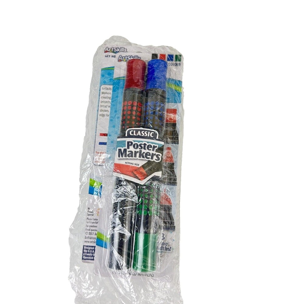 ArtSkills Classic Poster Markers 2 Pack Dual En Washable Ex Thick Double sideds